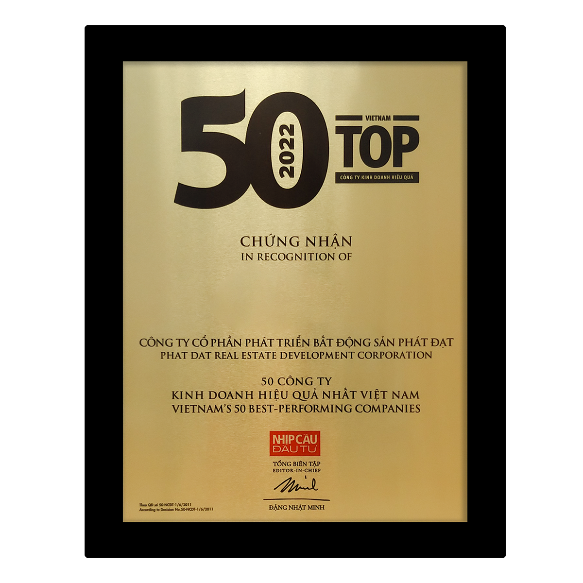 TOP 50 CÔNG TY KINH DOANH HIỆU QUẢ NHẤT VIỆT NAM 2022